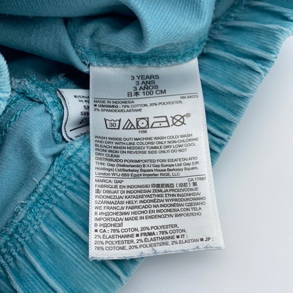 Baby Gap Blue Cord Pants Girls Size 3 - Picture 7 of 8